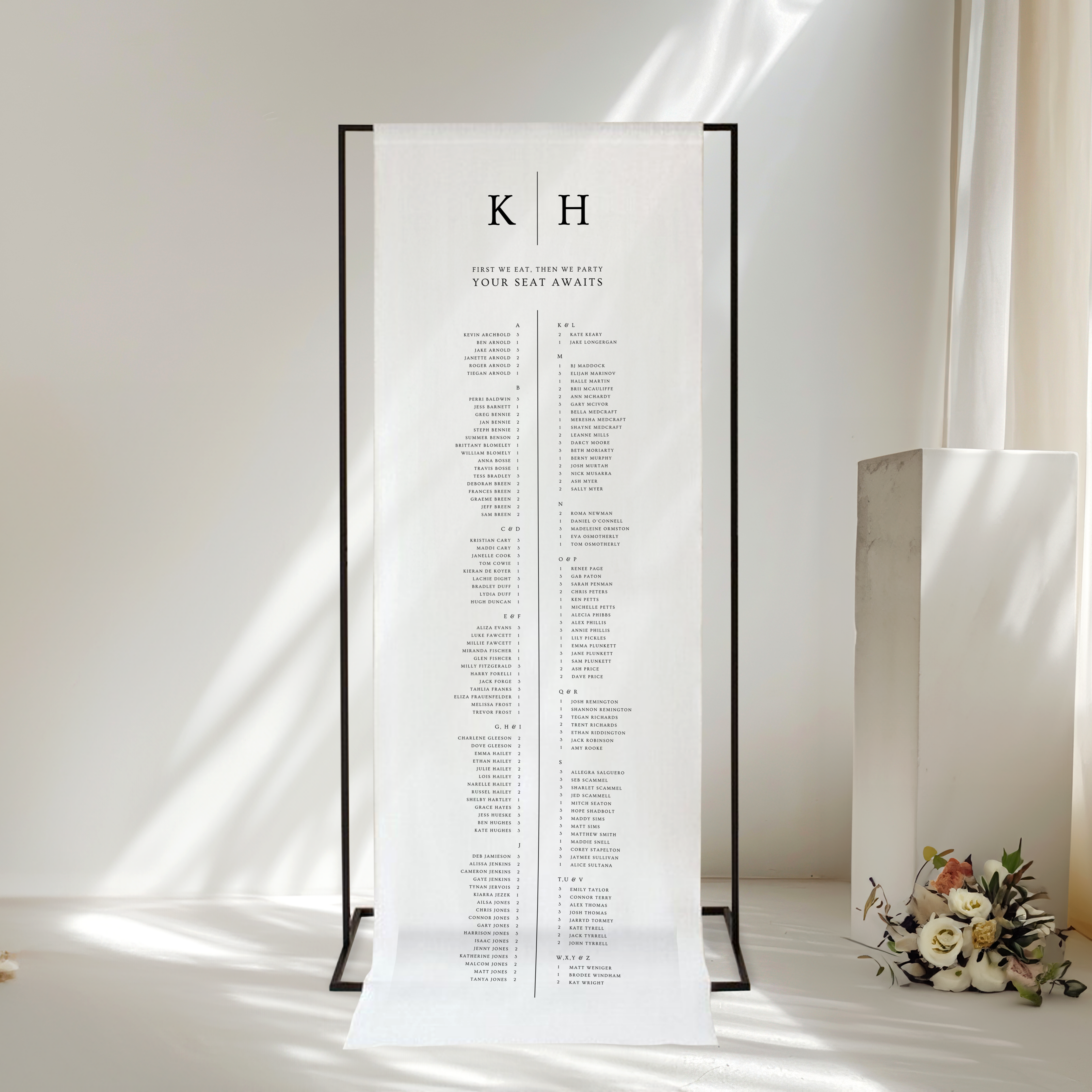 Eterno Linen Seating Chart