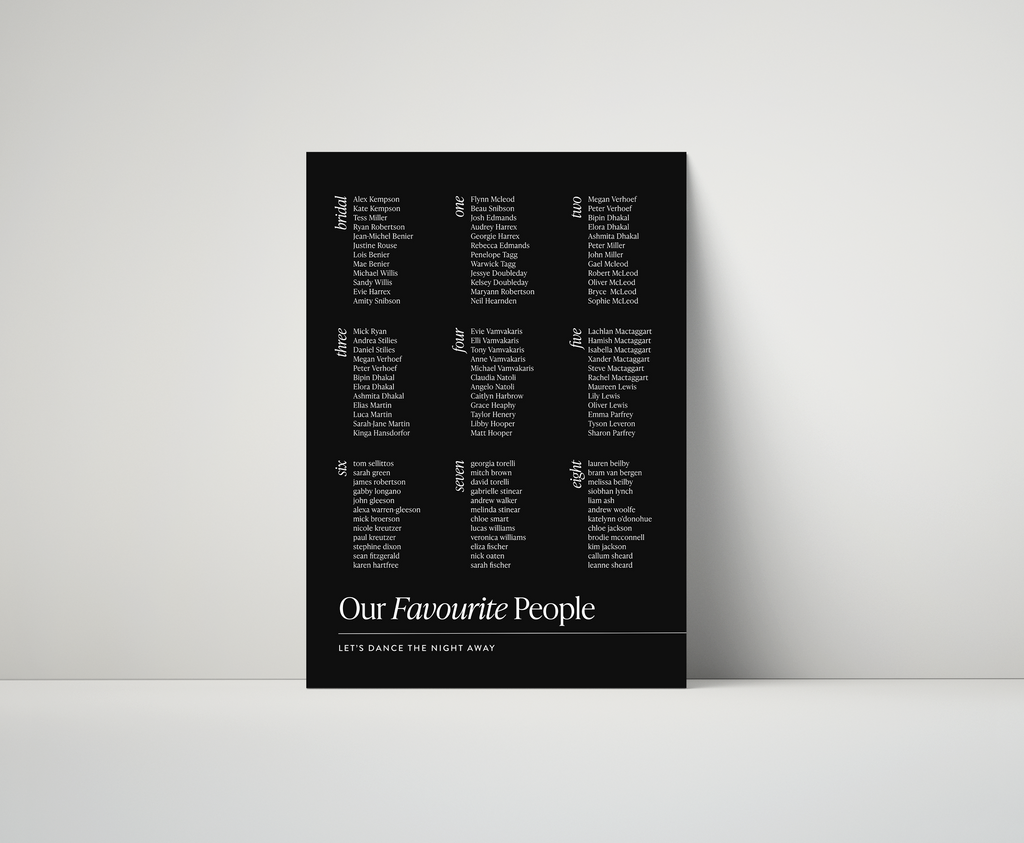 Bellamy Seating Chart