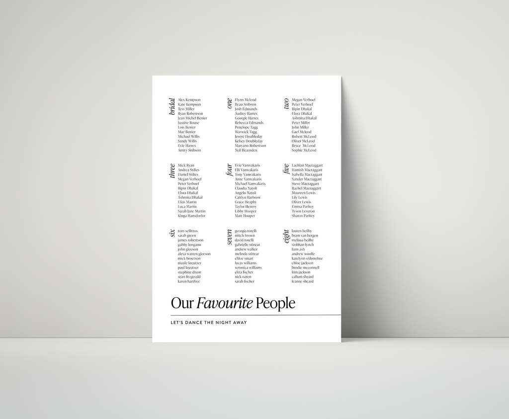 Bellamy Seating Chart