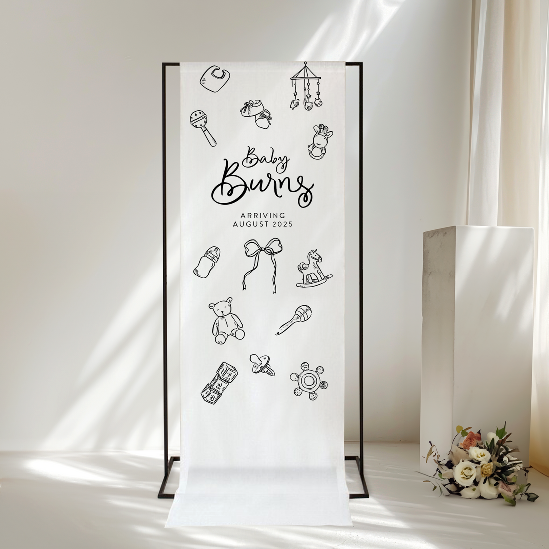 Jardin Baby Shower Welcome Sign (Linen)