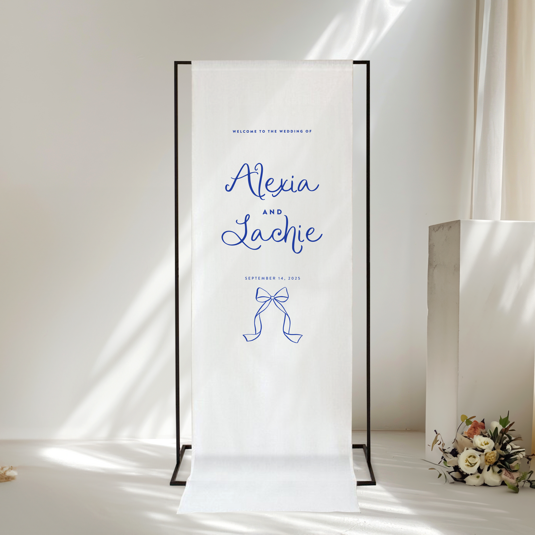 Jardin Linen Welcome Sign (Bow)