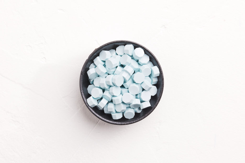 Pale  Blue Wax Beads