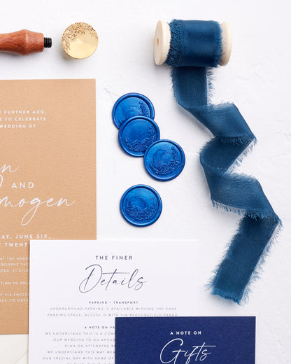 Navy Blue Silk Crepe Ribbon