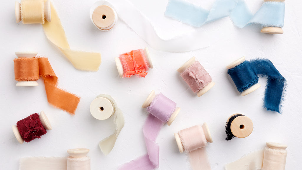 Soft Peach Silk Crepe Ribbon