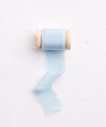 Baby Blue Silk Crepe Ribbon