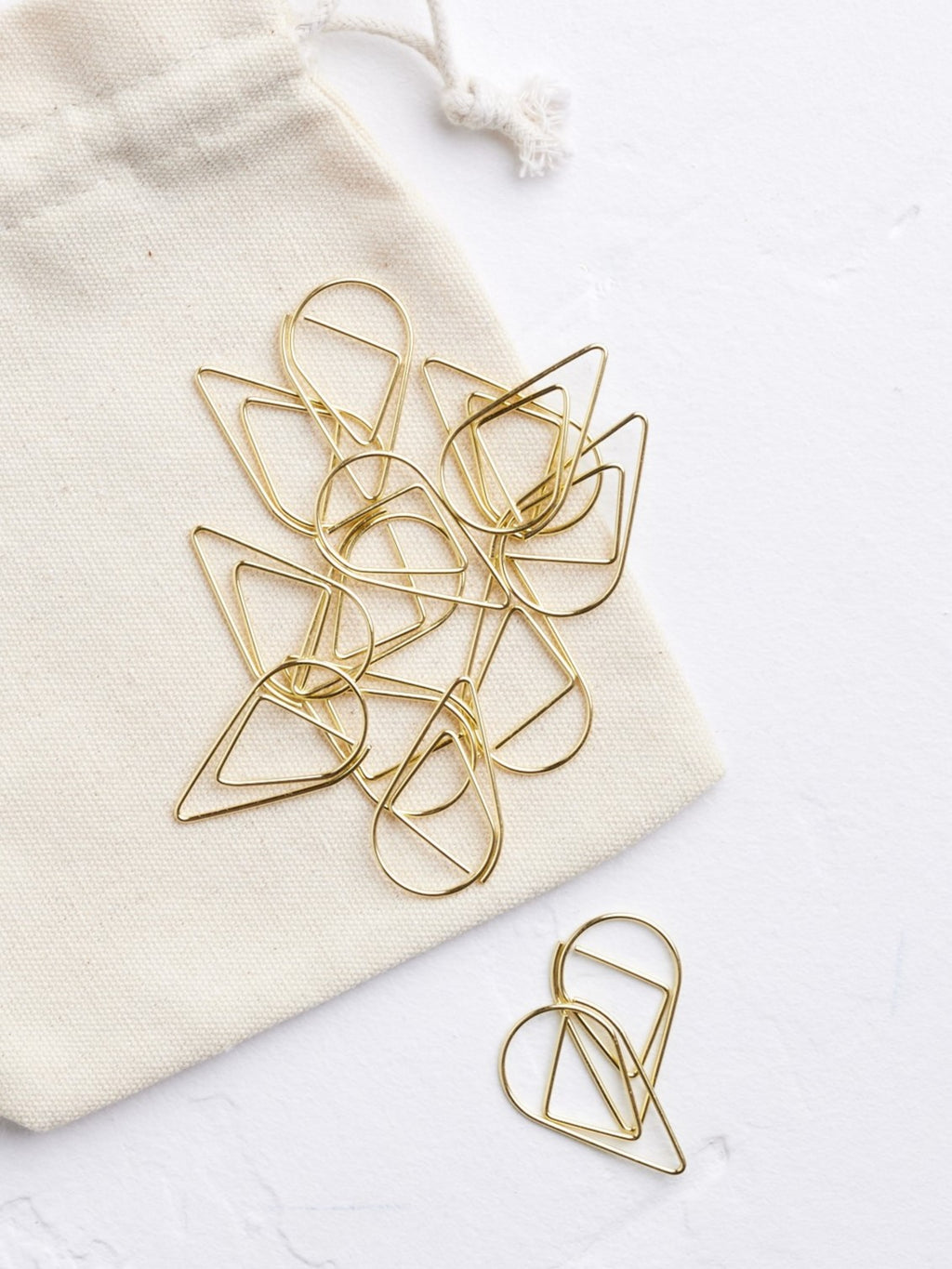 Gold Tear Drop Paper Clips